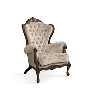 _Barone buttoned wooden armchair
                 silver leaf pickled finish, cat. C