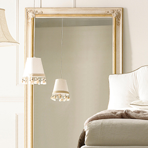 _Parigi wooden mirror
                 ivory Tudor finish with gold details, cat. B.