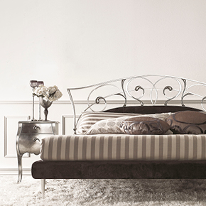 _Keren bed
                    iron bed in silver leaf finish, cat. C.