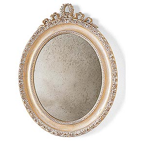 VIENNA L.54 H.72 cm</br>
_Specchiera Vienna in legno, finitura foglia oro decapé, cat. C
