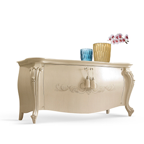 _Credenza Lord finitura avorio craquelet cat. B con decoro Prince.